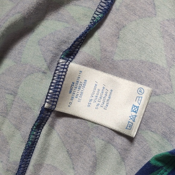 Boden Evangeline Jersey Wrap Dress Blue Pattern 2 - Picture 8 of 11